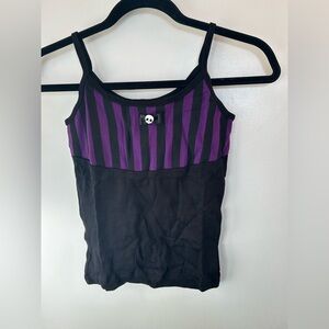 Deadstock Emily the Strange Tank Top -Striped Skull-Accent